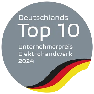 Siegel "Deutschlands Top 10 Unternehmerpreis Elektrohandwerk 2024".